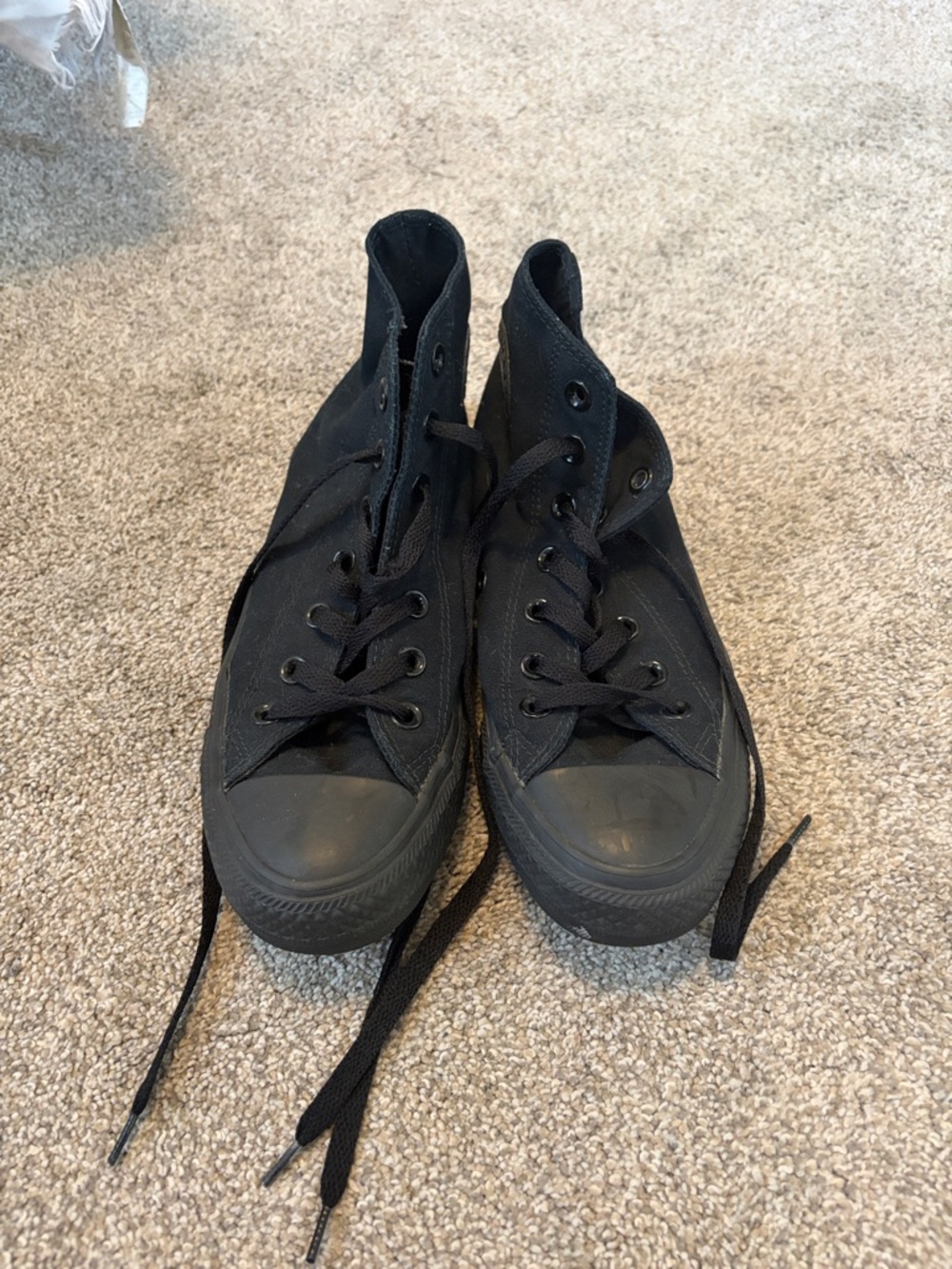 Converse Black High-Top Canvas Sneakers with Rubber Toe